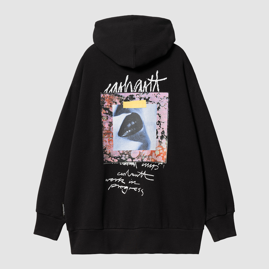 W' Hooded Lips Sweat Black