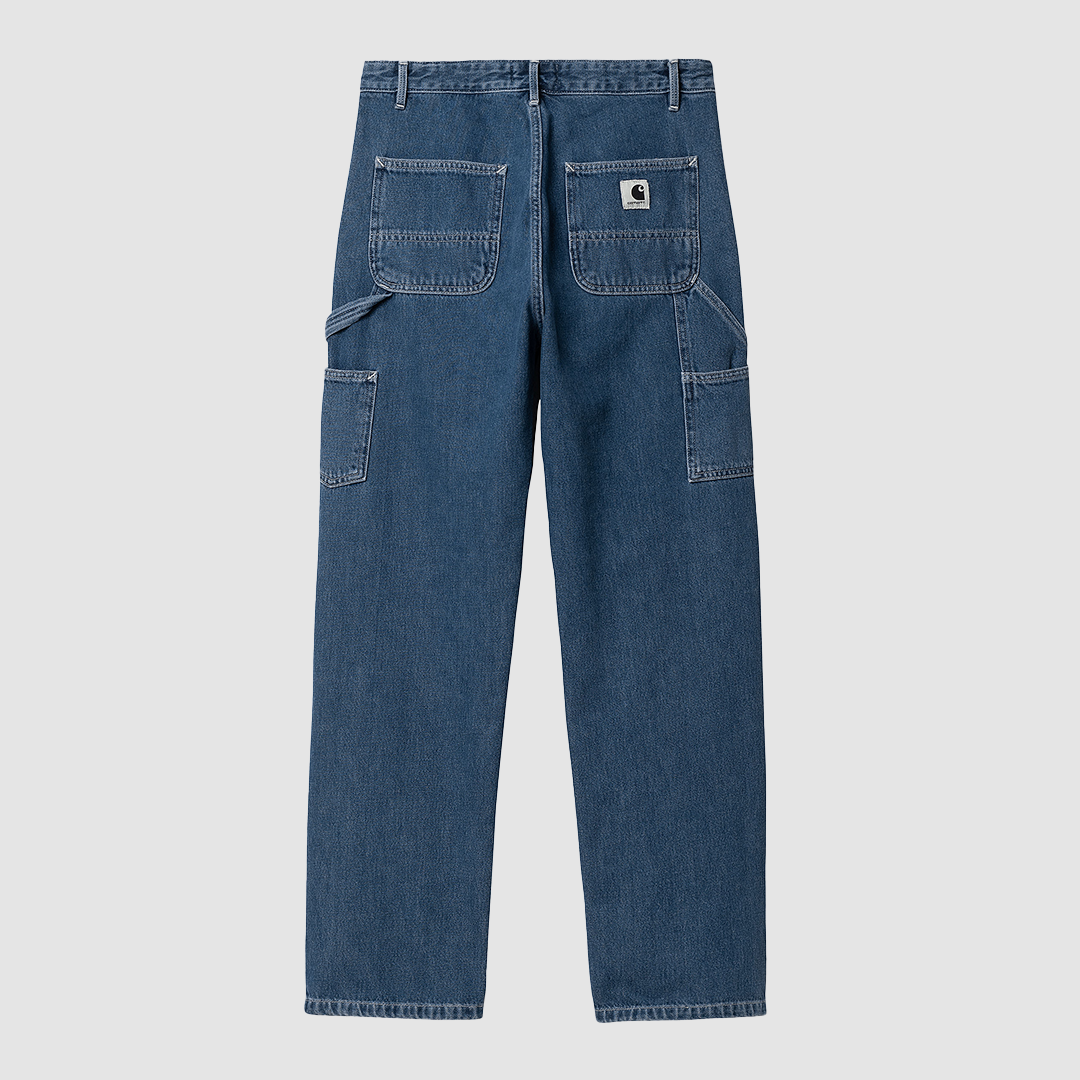 W' Pierce Pant Straight Blue Stone Washed