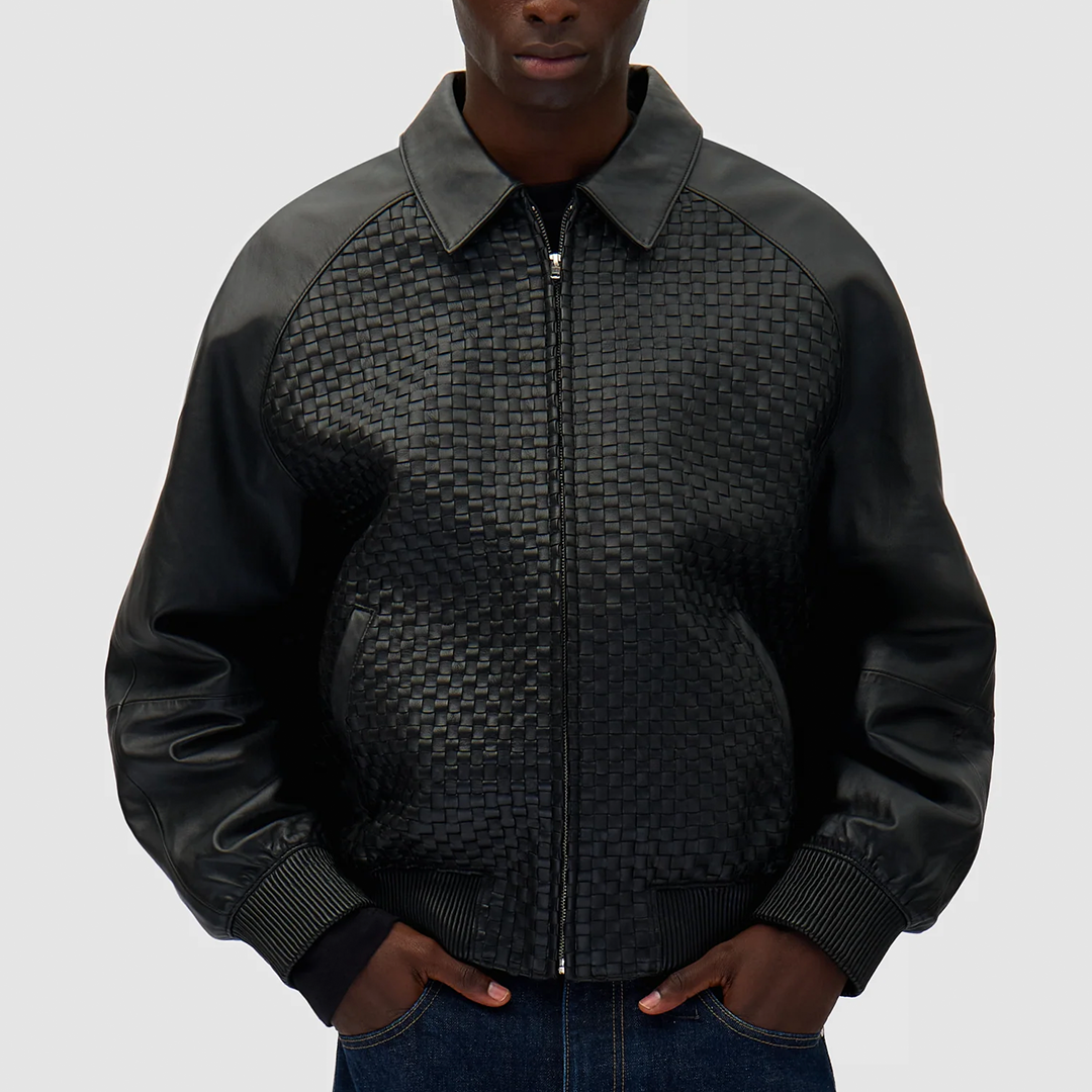 Square Leather Jacket Black