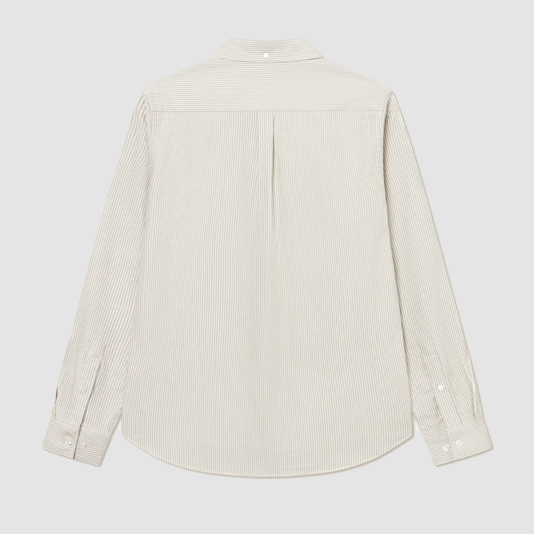 Konrad Stripe Oxford Shirt Light Ivory / Gargoyle