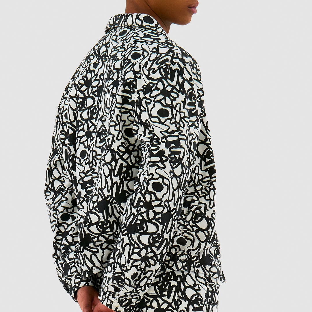 Allover Flower Jacket Black / White