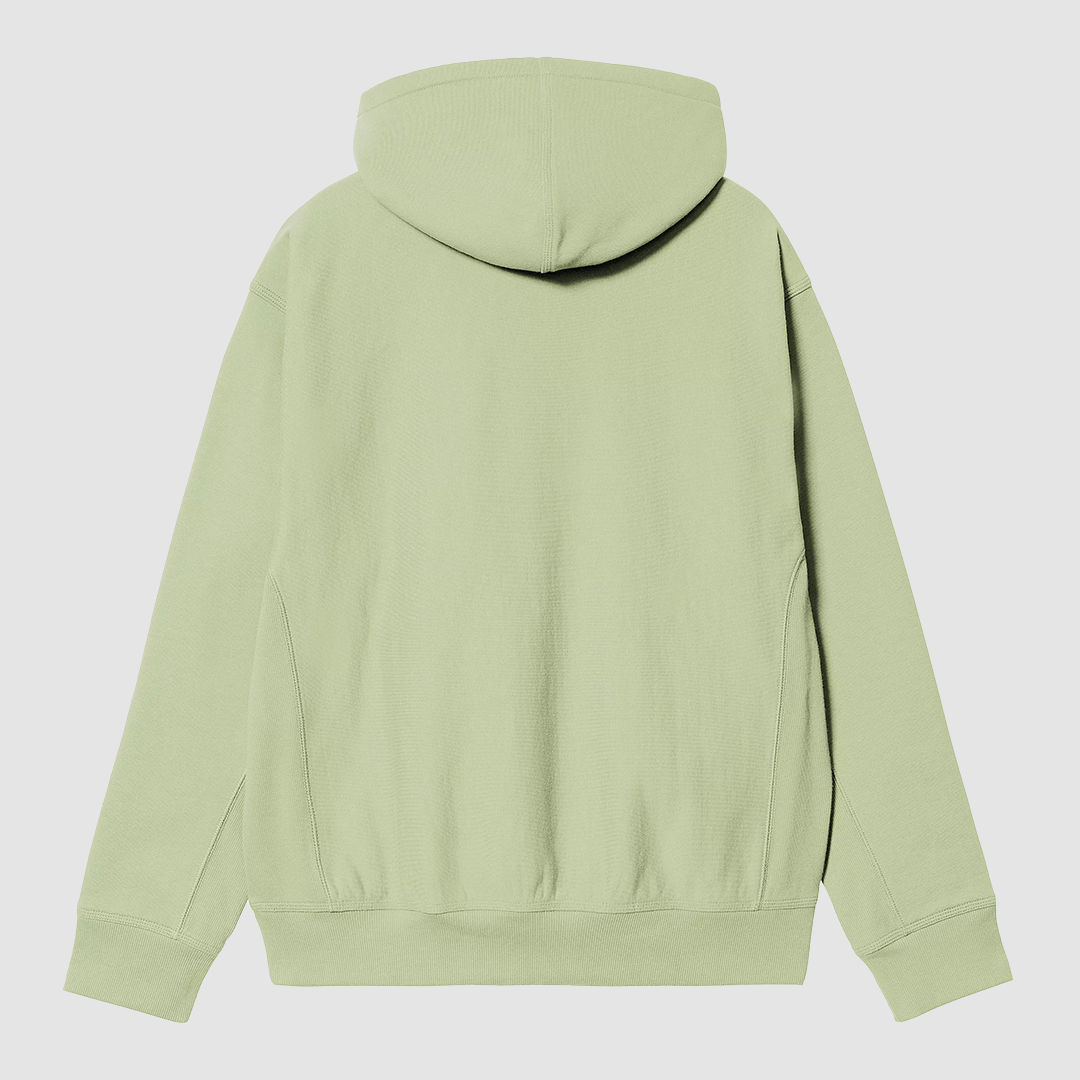 Hooded American Script Sweat Pale Olive