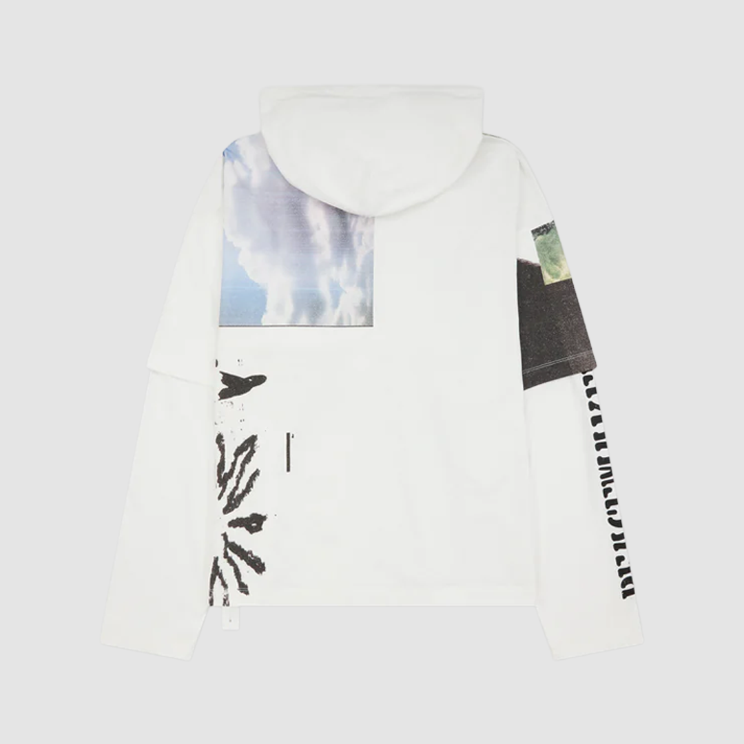 Hooded T-Shirt Collage Print