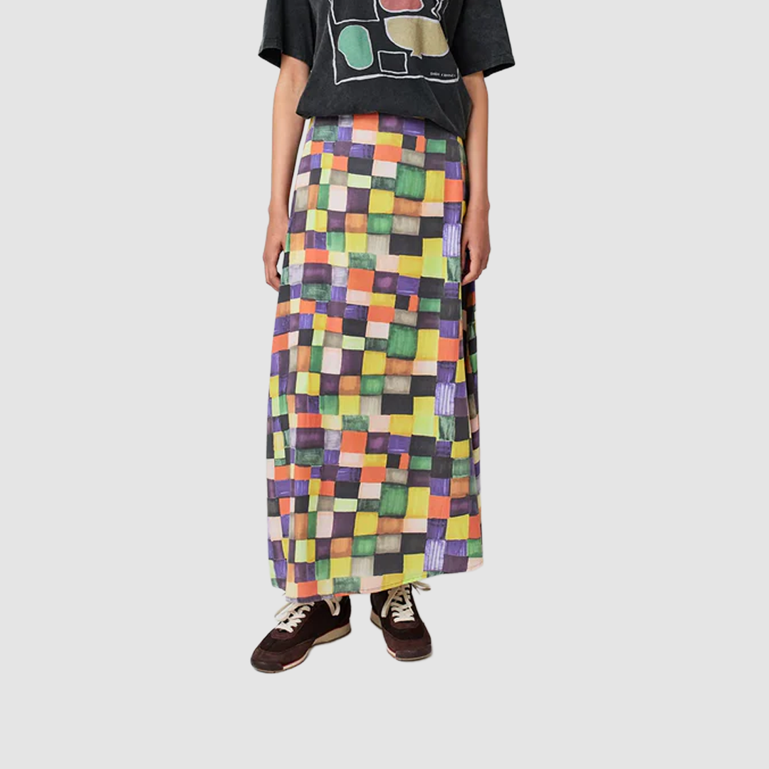 Rainbow Plaid Pattern Skirt