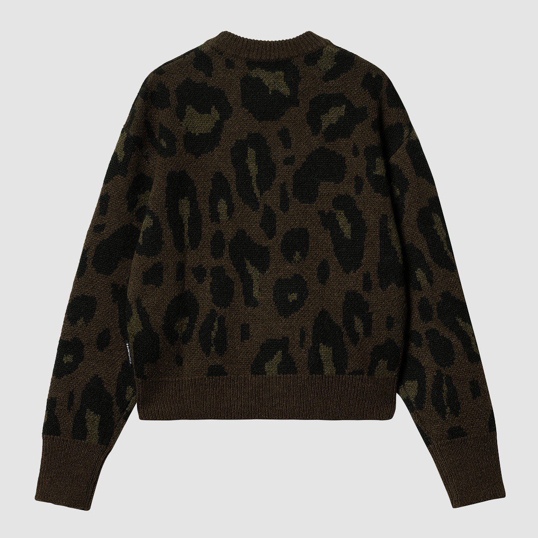 W' Merton Sweater Camo Leo Jacquard Tamarind