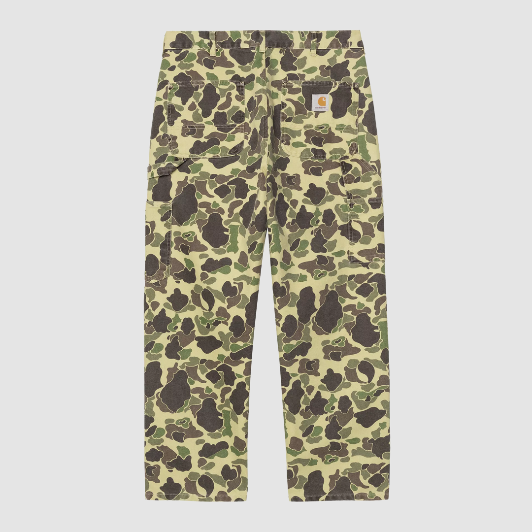 Duck Single Knee Pant Camo Green stone washed
