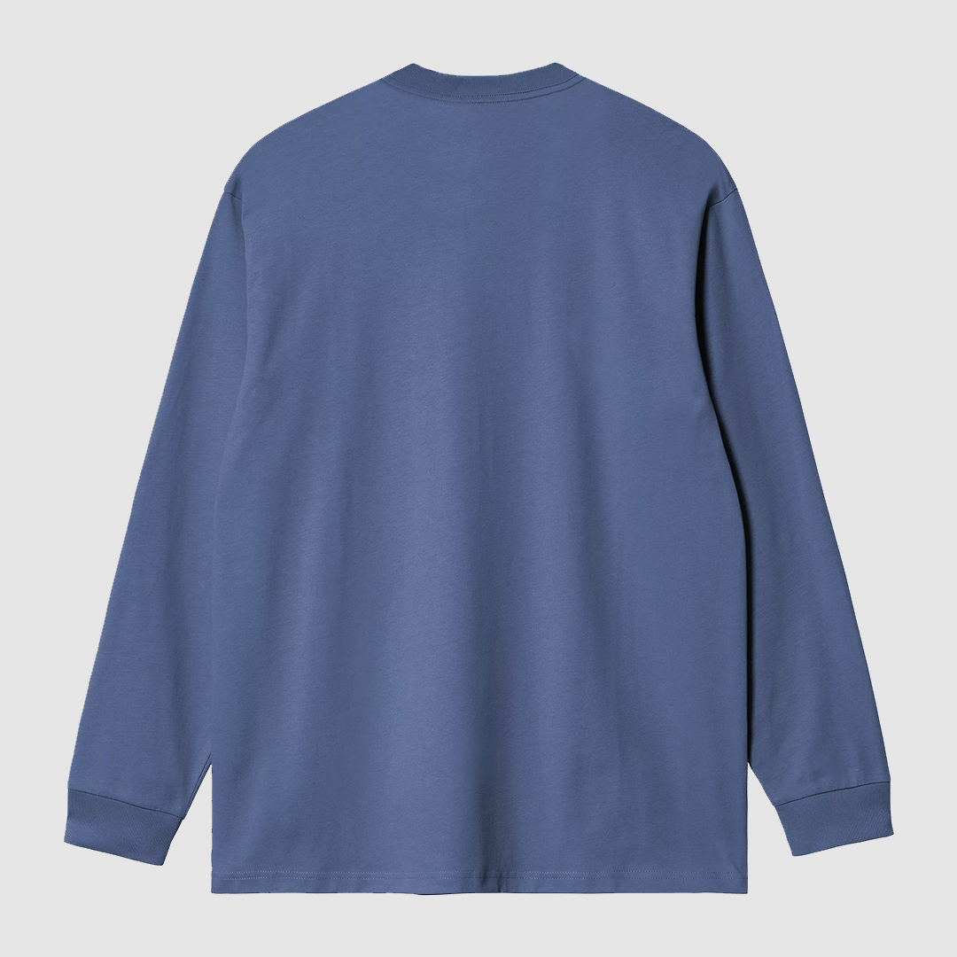 L/S American Script T-Shirt Blue Iris