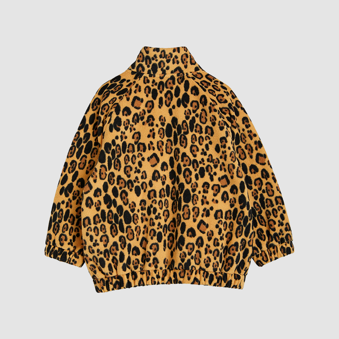 Leopard Fleece Jacket Beige