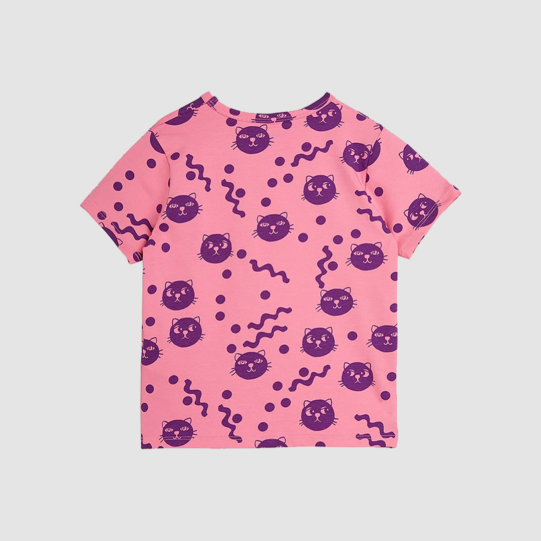 Squiggly Cats Aop SS T-Shirt Pink