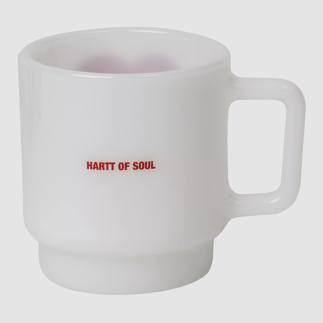 Heart Glass Mug White