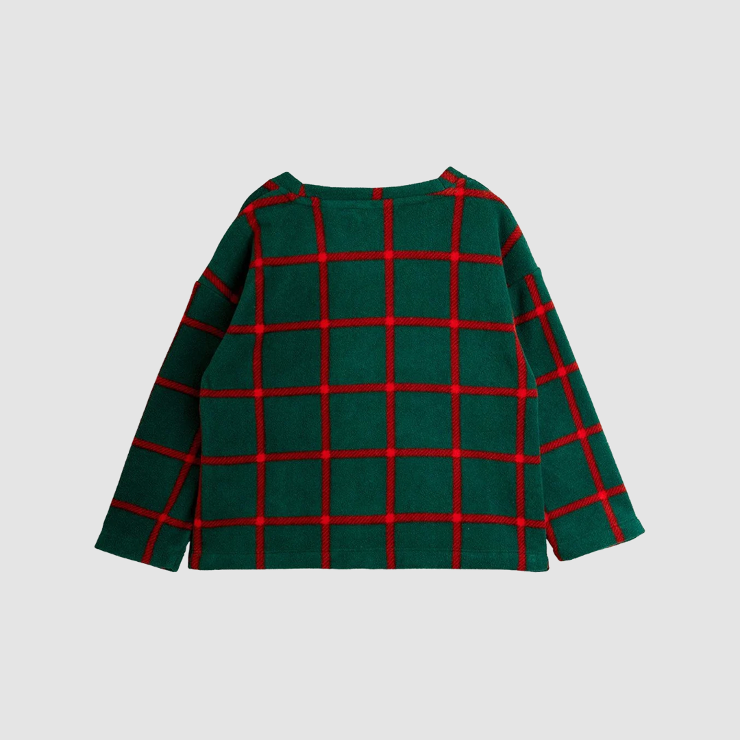 Plaid Aop Fleece LS Top