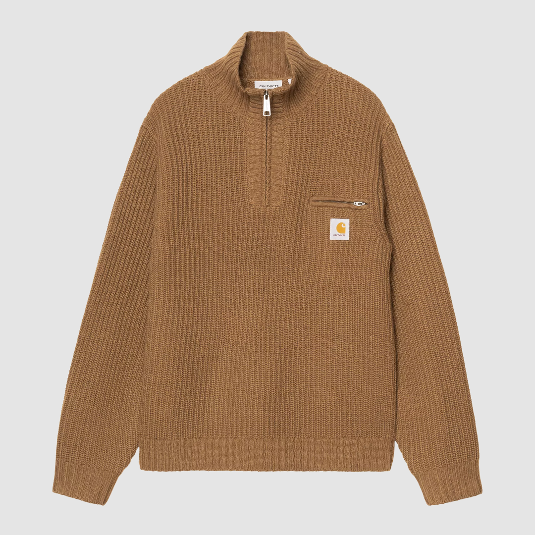 Detroit Half Zip Sweater WIP H Brown