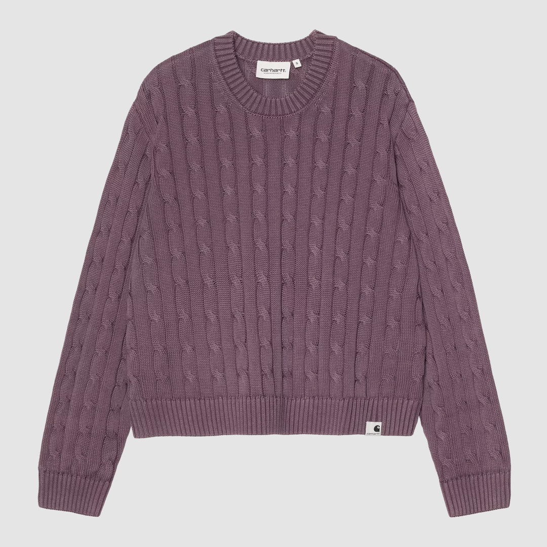 W' Carter Sweater Cozy Purple Garment Dyed