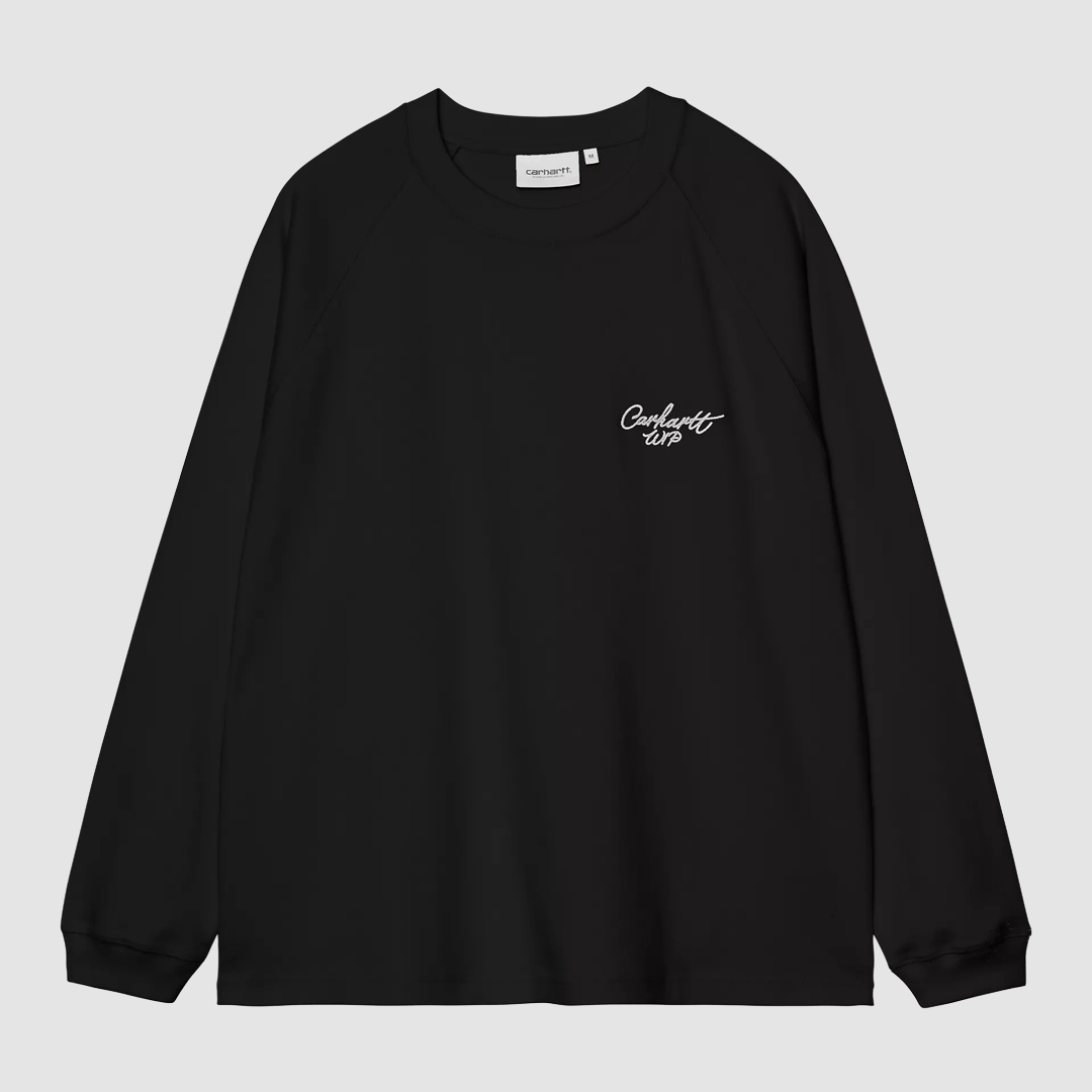 L/S Signature Rib T-Shirt Black / White