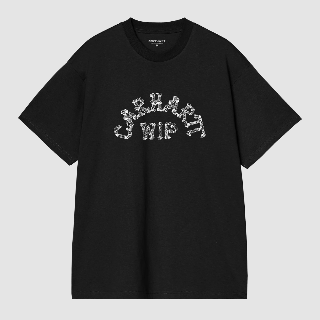S/S Ribbon Script T-Shirt Black