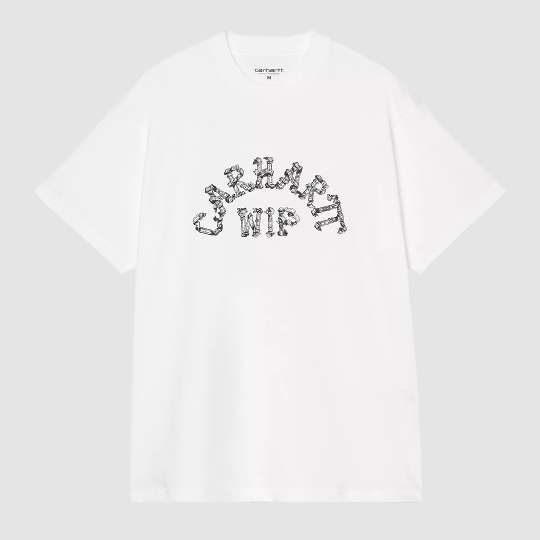 S/S Ribbon Script T-Shirt White