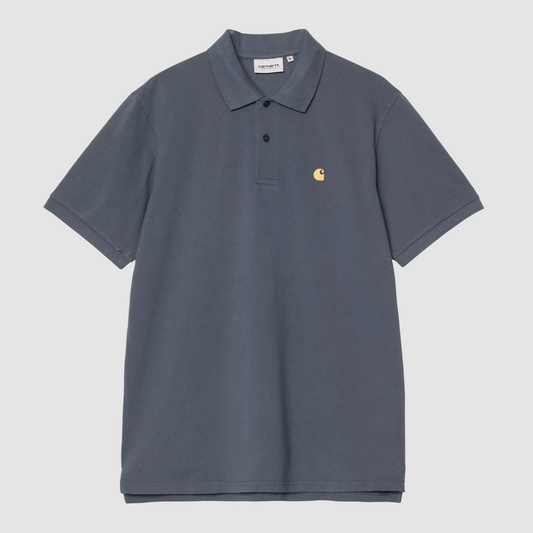 S/S Chase Pique Polo Cozy Blue / Gold