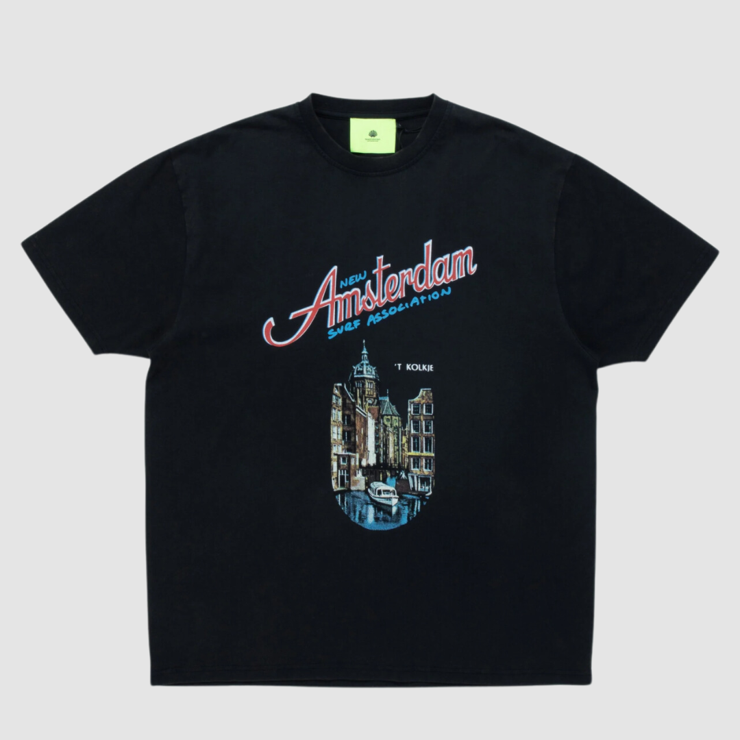 Amsterdam Letter Tee Black