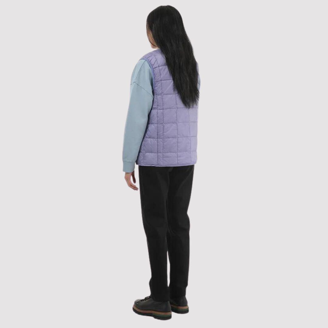 V-Neck Down Vest Lavender