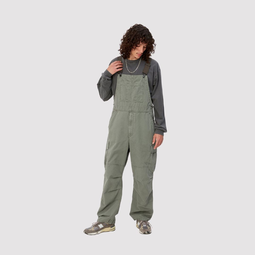 Cargo Bib Overall Dollar Green Stone Washed