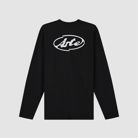 Back Circle Logo LS Black