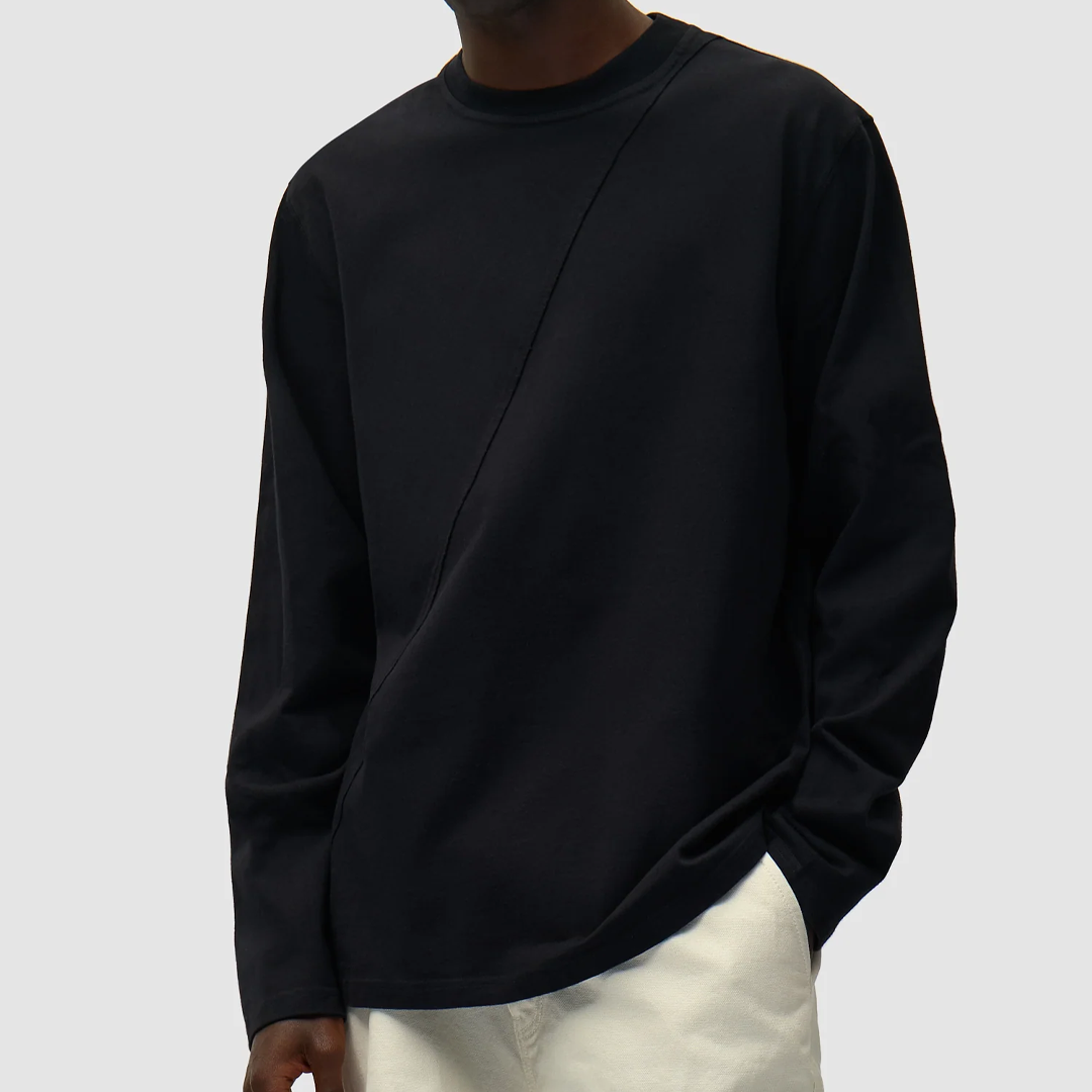 Back Circle Logo LS Black