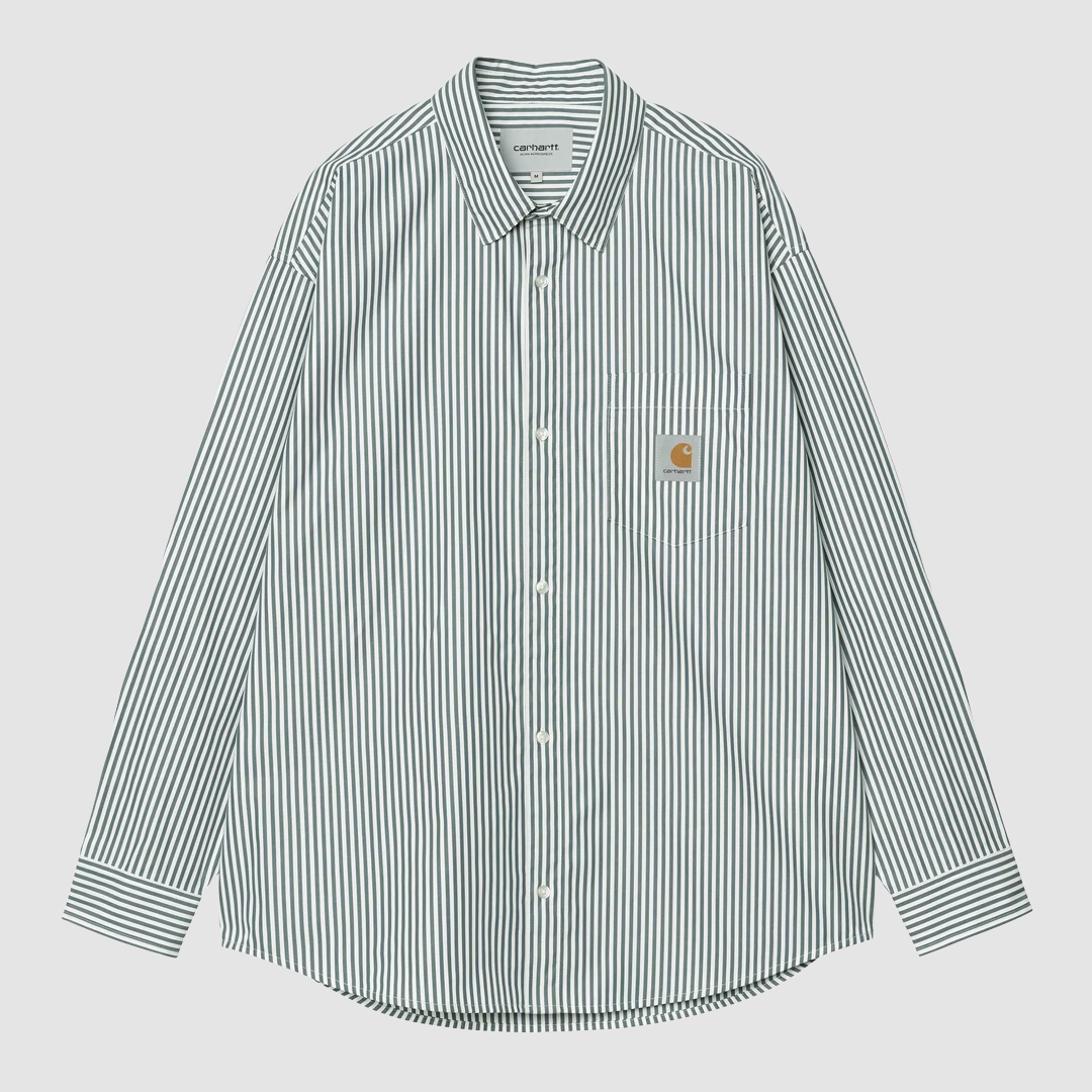 L/S Daldry Shirt Daldry Stripe Office Blue / Wax