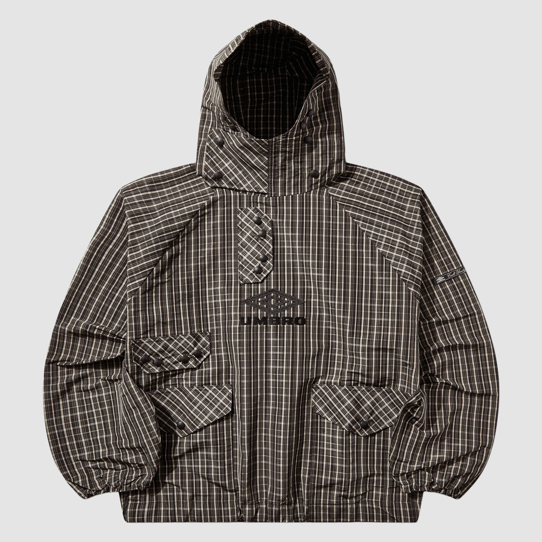 Check Smock Anorak Beige Dark Brown