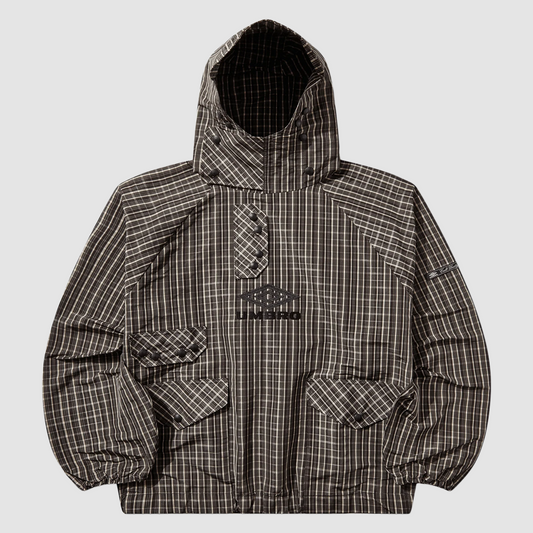 Check Smock Anorak Beige Dark Brown