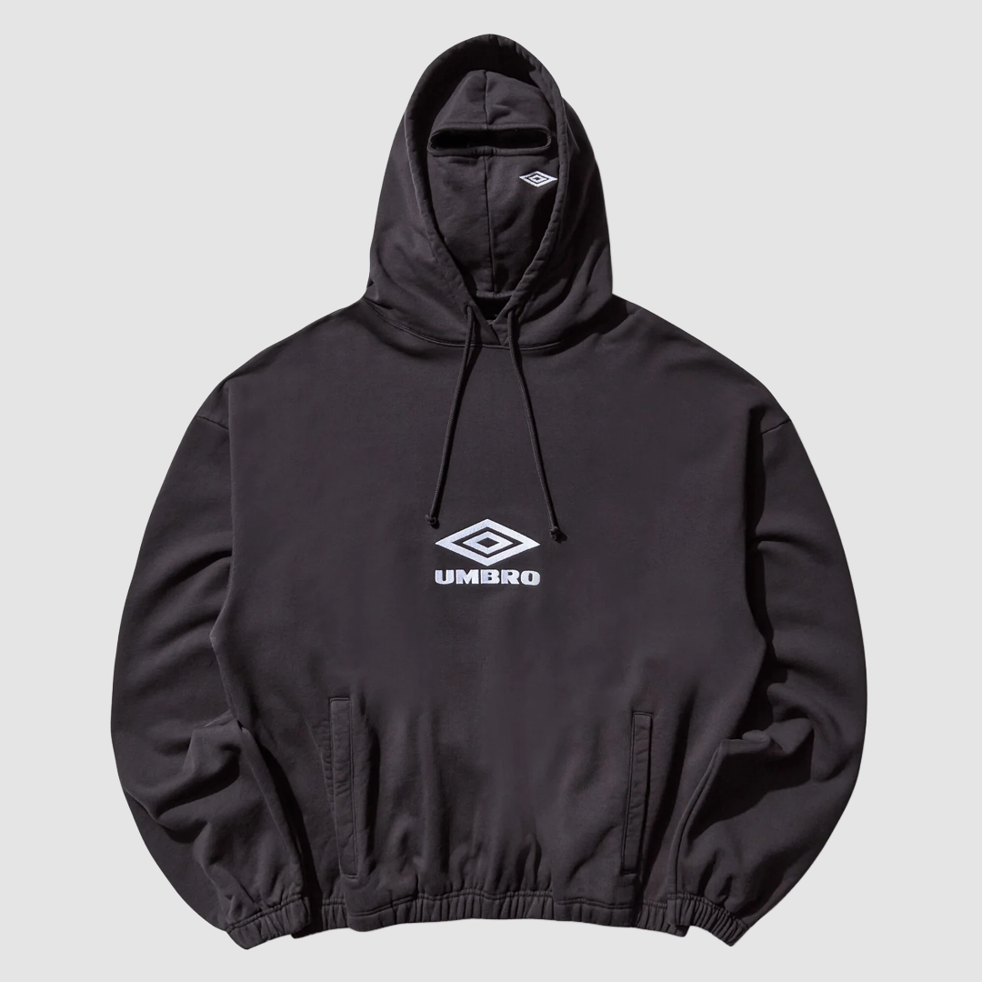OG Logo Mask Hoodie Washed Black