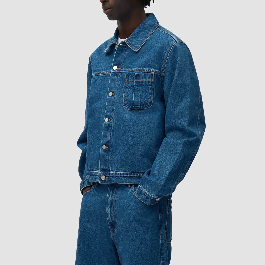 Fold Pocket Denim Jacket Raw Denim