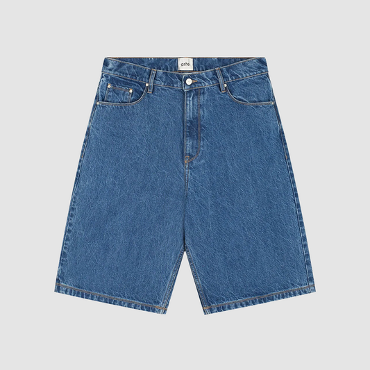 Round Pocket Deni Short Raw Denim