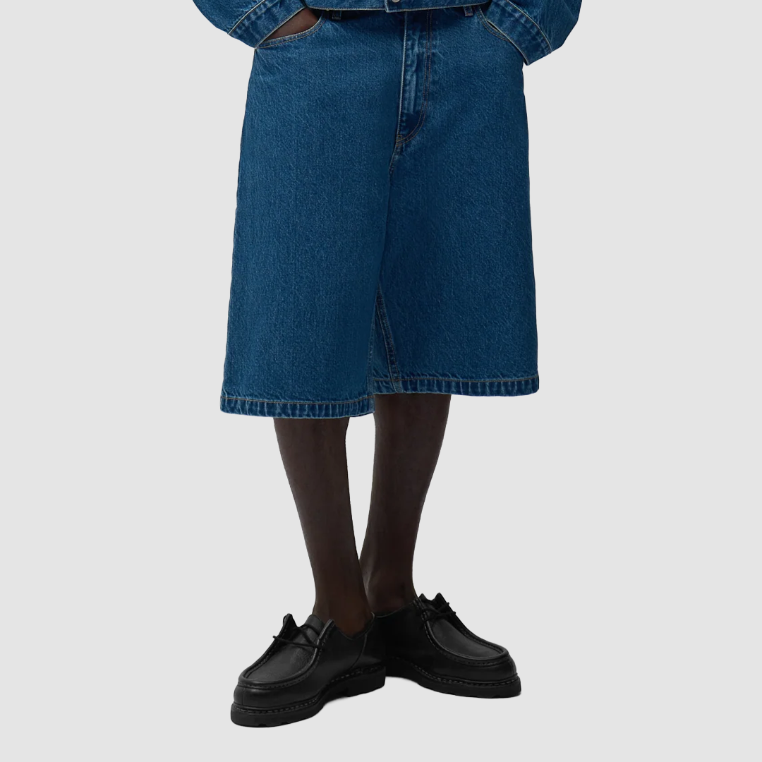 Round Pocket Deni Short Raw Denim