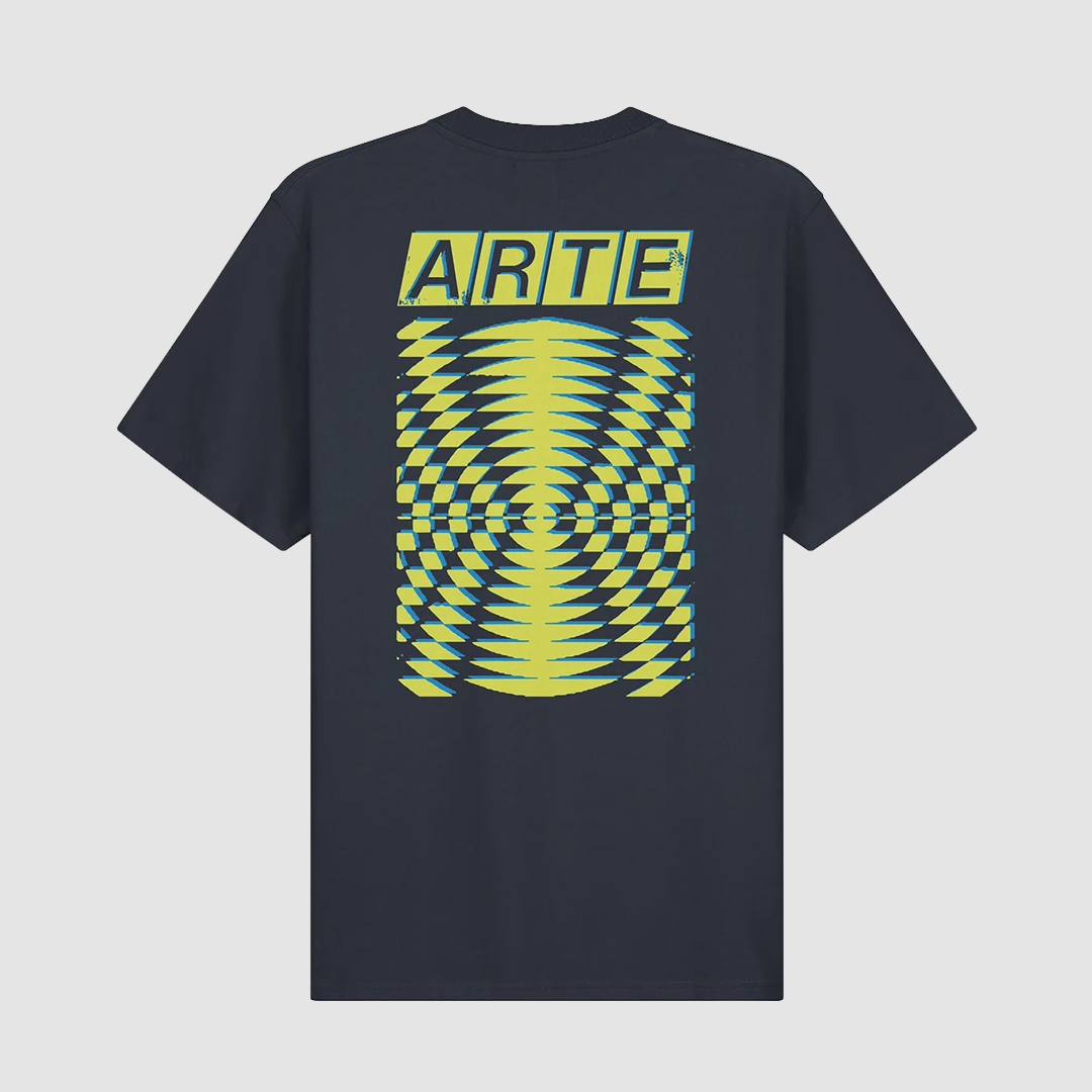 Abstract Back Print T-Shirt Navy