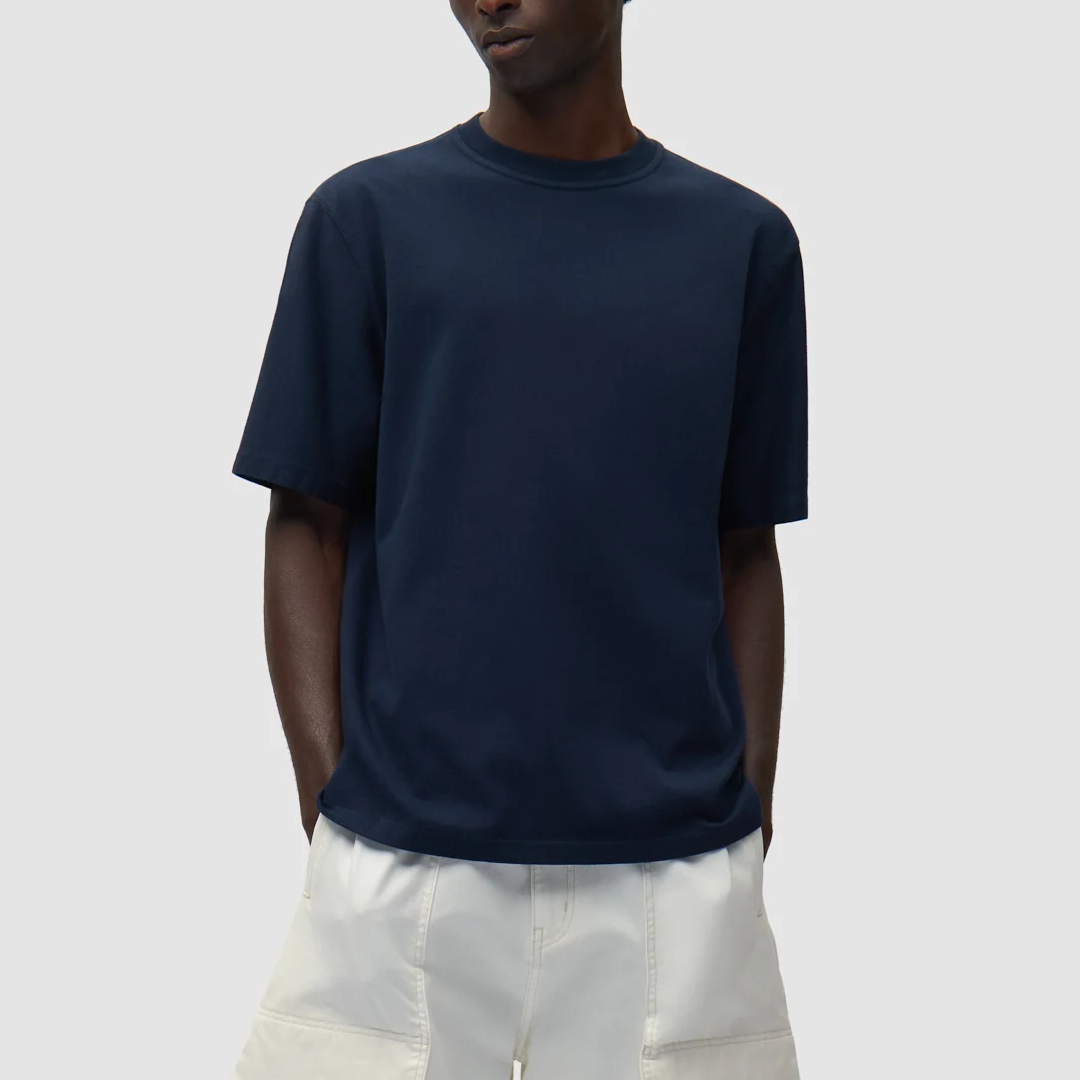 Abstract Back Print T-Shirt Navy