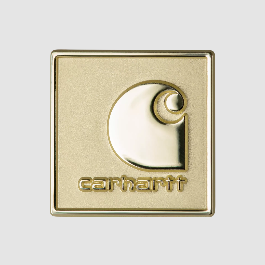 Square Label Pin Gold