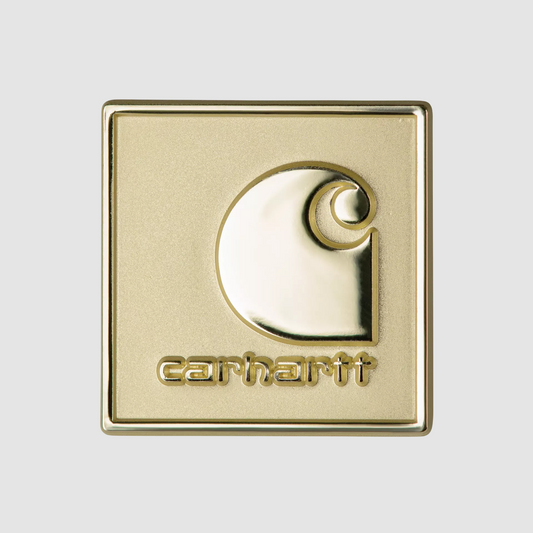 Square Label Pin Gold