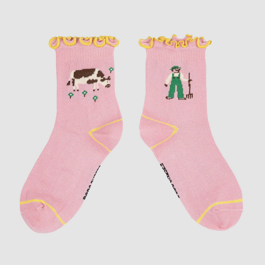 Farm Adventure Ruffled Short Socks