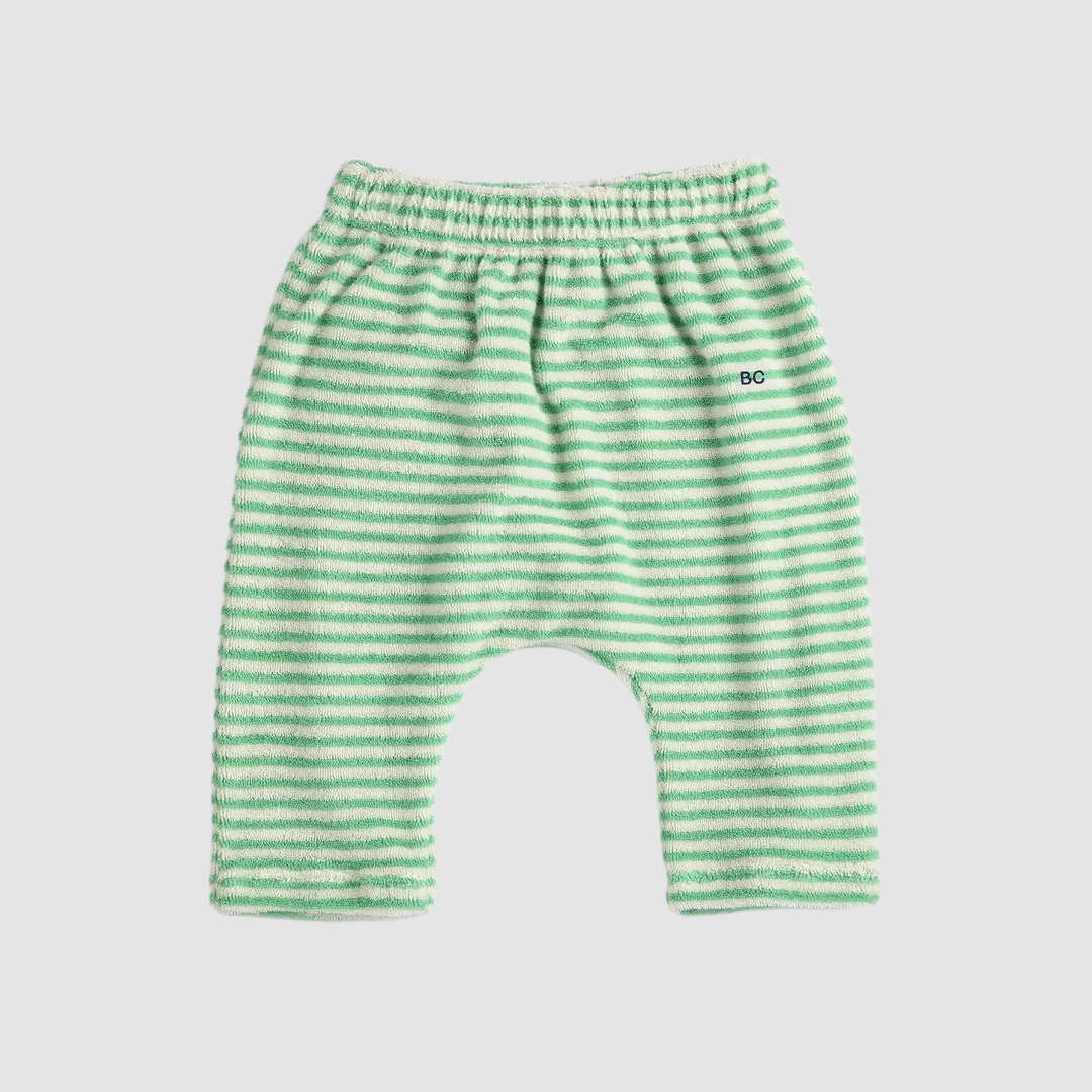 Green Stripes Terry Cloth Pants