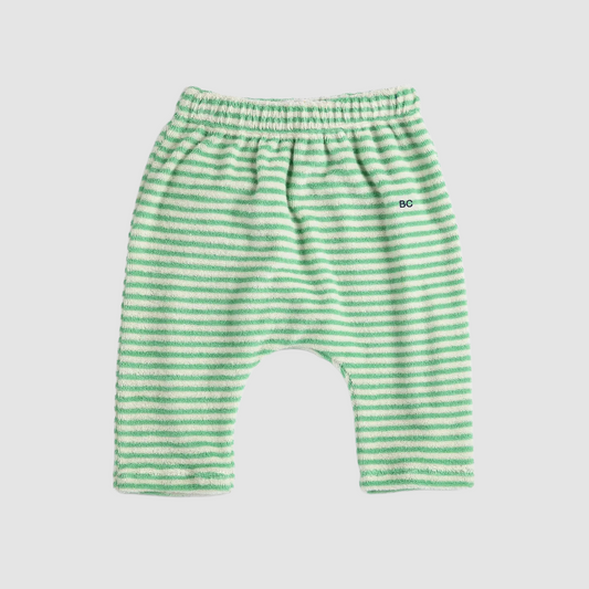 Green Stripes Terry Cloth Pants