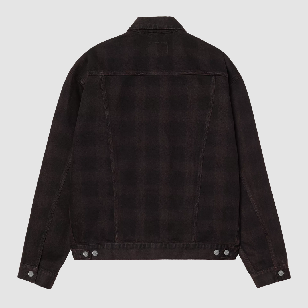 Everson Trucker Jacket Print Black / Palisander Garment Dyed