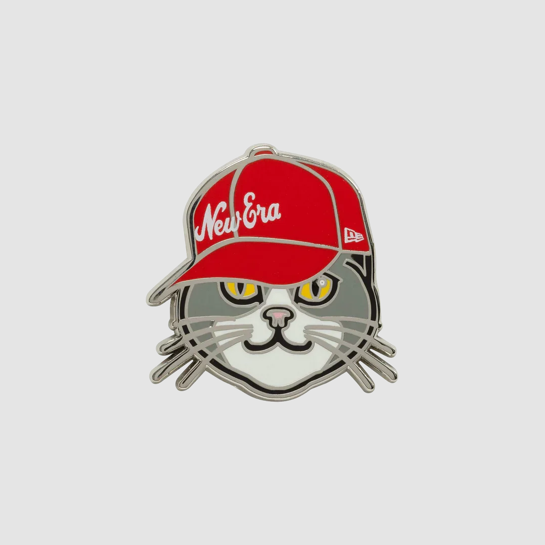 Pin's New Era Cat Red Silver