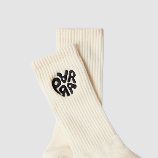 1976 Logo Crew Socks Off White
