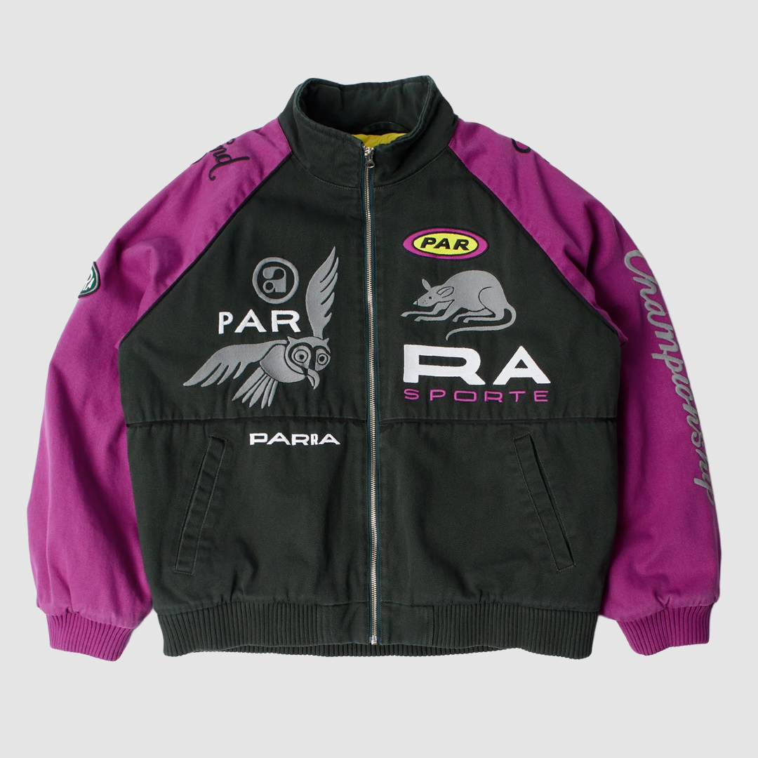 Owl Meets Rat Racing Jacket Purple Pink