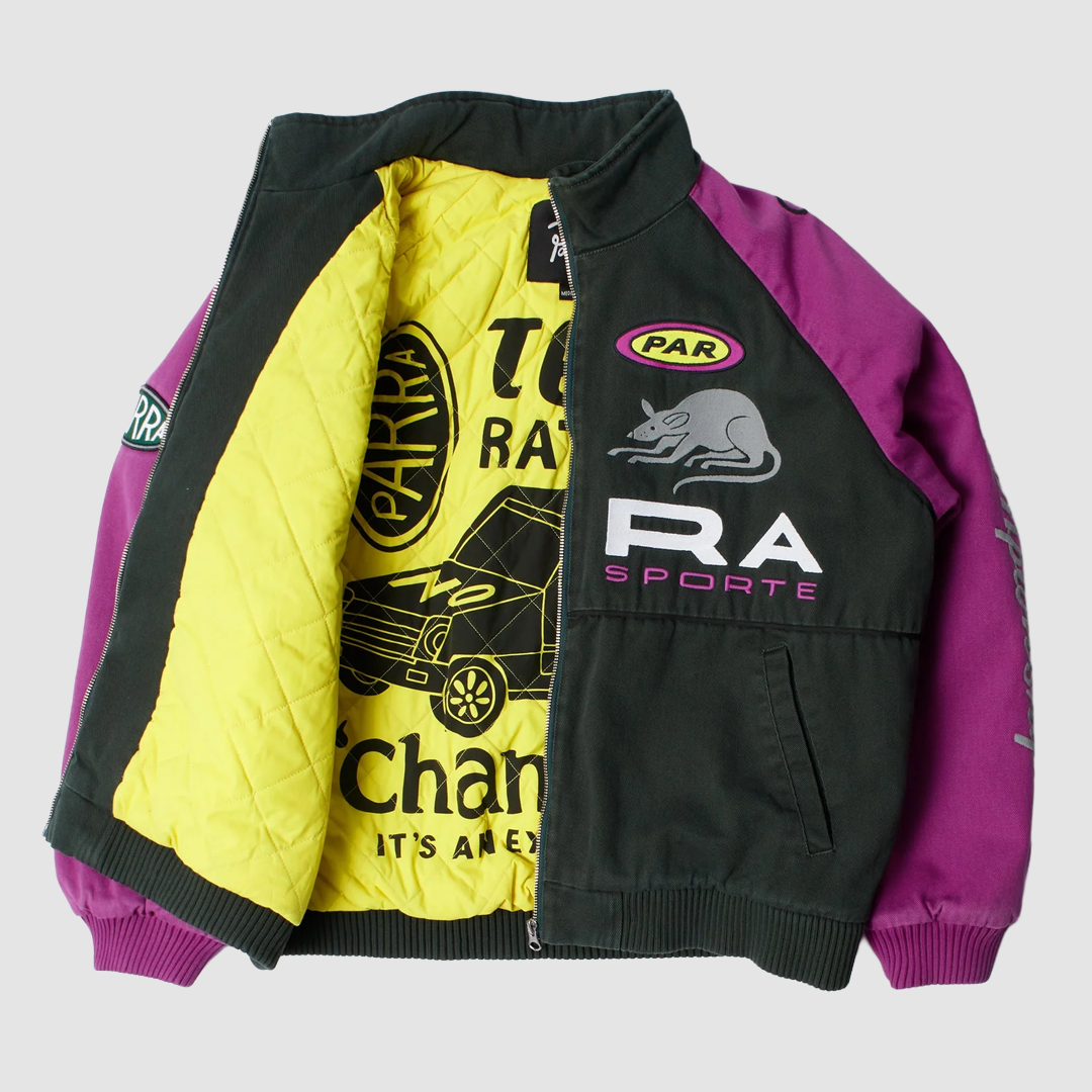 Owl Meets Rat Racing Jacket Purple Pink