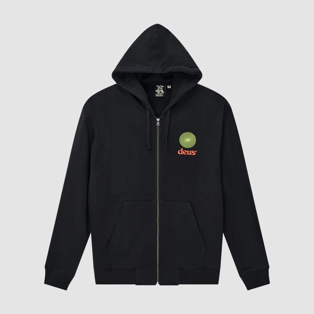 Strata Zip Hoodie Black