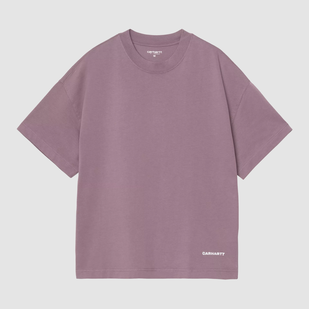 S/S Link Script T-Shirt Phlox / White