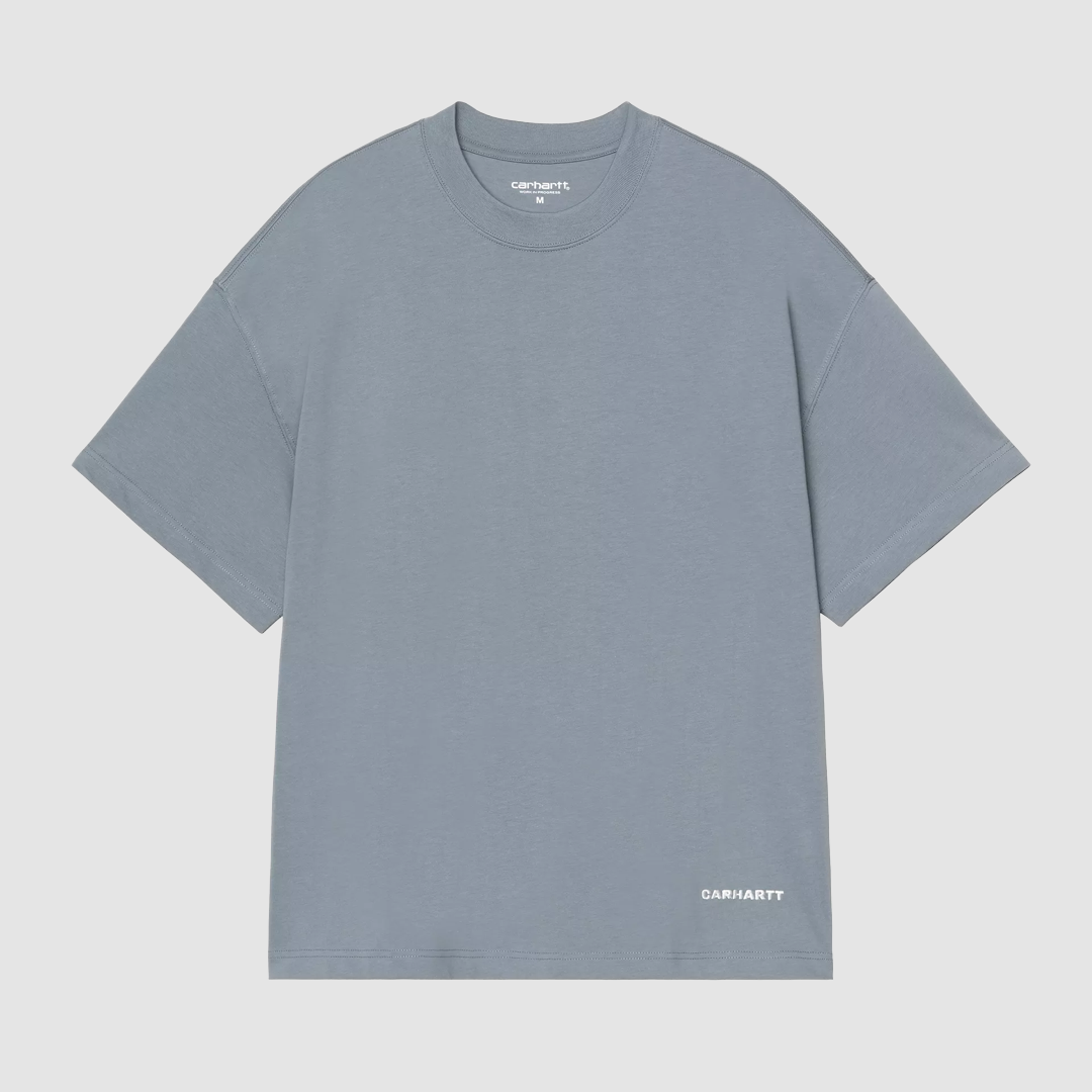 S/S Link Script T-Shirt Velvet Blue / White