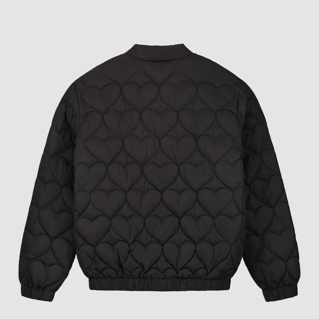 Heart Bomber Jacket Black