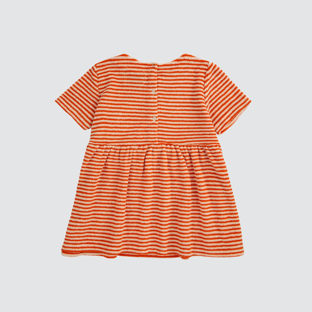 Baby Orange Stripes Terry Dress